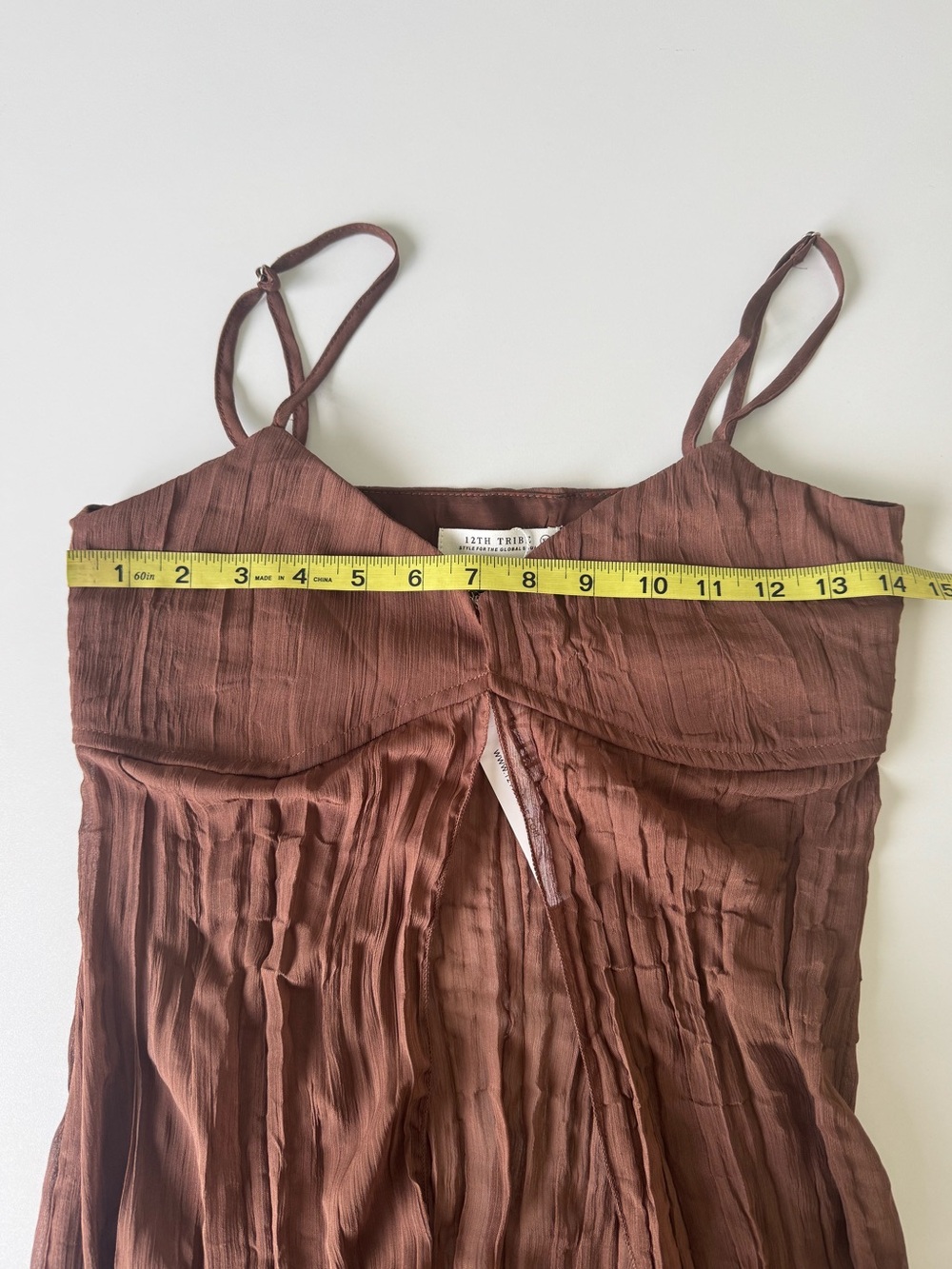 12th Tribe Mischa Brown Longline Cami Top in Brown - Size XS - Picture 14 of 14